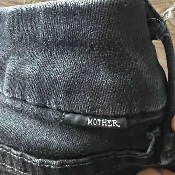 MOTHER The Looker Crop Skinny Jeans Black Denim Women's Size 25 Five-Pocket - Picture 9 of 11